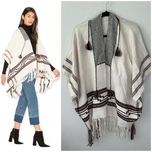 Ulla Johnson Sacha Ethnic Tribal Print Baby Alpaca Wrap Kimono OS
